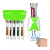 Dispensador Para Pasta De Dientes Con Porta Cepillos 