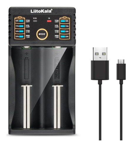 Cargador De Batería Inteligente Usb  De 2 Bahías, Cargador D