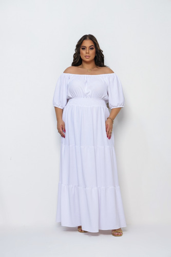 Vestido Longo Plus Size Ciganinha Moda Envangelica Soltinho