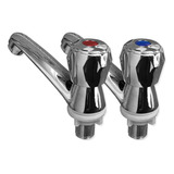 Llave Lavamanos 2pcs Agua Caliente Fria Baño Lavatorio