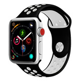 Malla Silicona Reloj Bright Para Apple Watch/ Smart Watch Color Negro-blanco 38/40/41