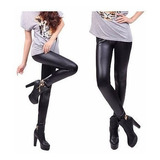 Pantalon Leggins Tipo Cuero Tela Licra Negro 