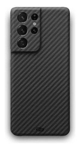 S21 Ultra Capa Case Capinha Fibra De Carbono Kevlar Premium Cor Preto