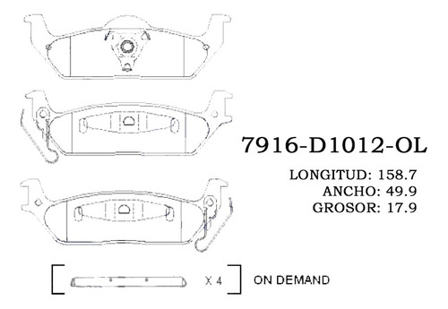 Pastilla De Freno Trasera Ford Lobo 03 Al 08 7916 Foto 2