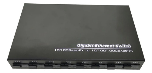 Conmutador De Fibra Fast Ethernet Industrial De 8 Puertos 10