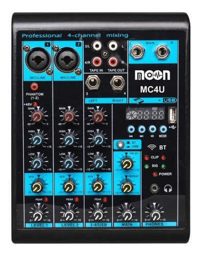 Consola Mixer Moon Mc4u Wireless Efectos Usb Bluetooth