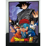 Cuadro Anime Dragon Ball Super Black Goku 31x43 Madera
