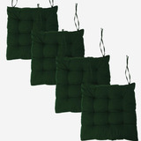 Kit 4 Assentos Almofadas Cadeira Banco Macia Bonita 40x40cm Cor Verde-musgo-4pc