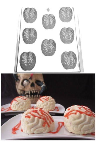 Molde Para Chocolate/ Cerebro C/8 Cav/ Halloween.