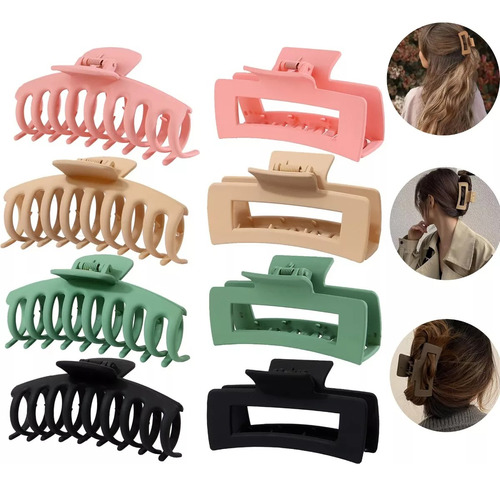 8 Pcs Pinzas Para El Cabello, Garra Fuerte Para Pelo Mujer