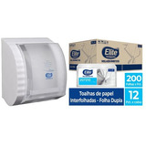 Papel Toalha Interfolhado 2400 Fls Dupla + Dispenser Elite