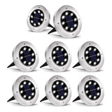 8pcs Luz Solar Led Lámpara De Pie Exterior Jardín Cubierta