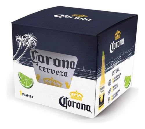 Frapera Corona Galvanizada Cerveza Hielera Color Blanca