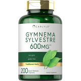 Premium Gymnema Sylvestre Leaf 600mg 200 Capsulas Carlyle Sabor Sin Sabor