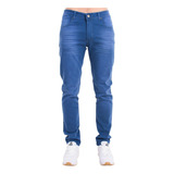 Pantalon Jeans Premium Semi Chupin Celeste Localizado