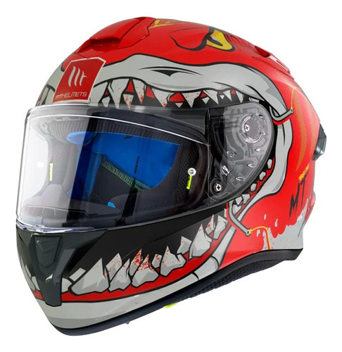 Casco Mt Helmets Ff106 Targo Pro Sharky B7 Rojo Moto