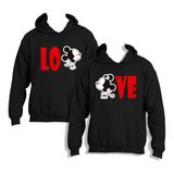 Pack Poleron Disney Mickey Love  Pareja Enamorados San Valentin Adulto Unisex