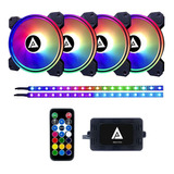 Paquete De 4 Coolers Para Cpu | 120 Mm | Apevia Et42-rgb |