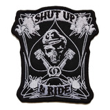 Parche Bordado Shut Up Y Ride Skull Biker Racer Chopper Moto
