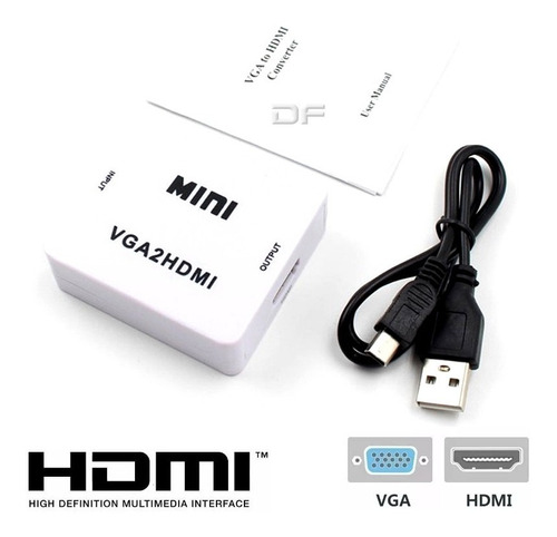 Adaptador Conversor Vga A Hdmi Pc A Tv Lcd/led