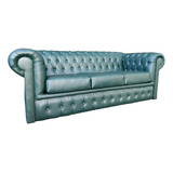 Sillón Chesterfield Clásico 3 Cuerpos Cuerina Talampaya 