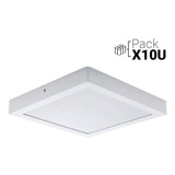 Panel Plafon Led 6w Aplicar Cuadrado Pack X 10 U Color Blanco Color De La Luz Neutro