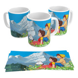 Taza Heidi Contemplando Los Alpes Retro Serie Anime 4k Art