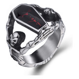 Elfasio Anillos De Calavera Para Hombre, Acero Inoxidable, E