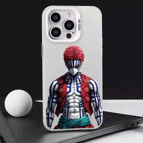 Funda Para iPhone 17 16 15 14 13 12 11 Plus Pro Max Xr Con Diseño De Akaza De Kimetsu No Yaiba Estilo Intenso