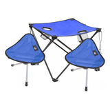 Set X 2 Sillas + Mesa Plegable Compacta Camping Jardin Pesca