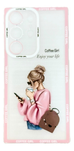 Funda Transp Diseño Coffe Girl Para Samsung Galaxy S21 Ultra