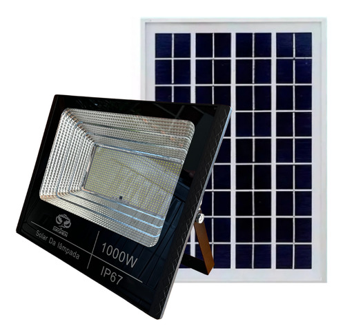 Refletor Holofote Solar 1000w Completo Prova Dagua Economia