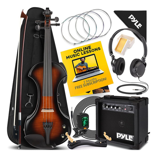 Kit De Amplificador Y Violín Eléctrico De Tamaño Completo Py