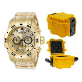 Relógio Invicta Pro Diver 0074 Original Banhado Ouro Maleta