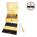 Set 24  Cubiertos Para Asado, Bbq, Carne Asada 