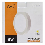 Pack X5 Foco Panel Plafón Led Sobrepuesto 6w Avc Luz Fría