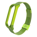 Pulseira Metal Aço Inox Para Xiaomi Mi Band 3 4 5 E 6 Fecho Cor Verde