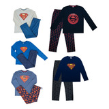 Pijama Hombre Disney Superman Poleron + Buzo Otoño -invierno