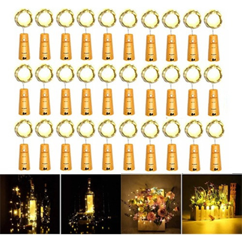 30uds Botella De Vino Con Luces De 10 Led De 1 M Con Corcho