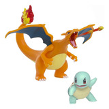 Figura De Batalla De Pokémon Charizard Y Squirtle Original