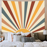 Tapiz De Pared Manta Decorativa Diseño Sol Retro 1.5mx 1.2m