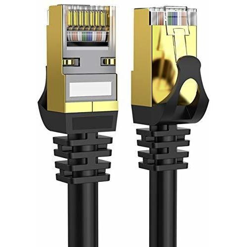 Cable Ethernet Cat 8 Blindado De 5 Pies, Para Interiores Y E