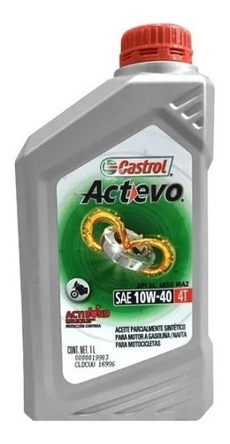 Aceite Castrol Actevo 4t Sae 10w40 Semisintetico 