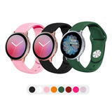 Pulseira Silicone Sport Para Samsung Active 2 40mm 44mm Cor Preta Largura 20 Mm