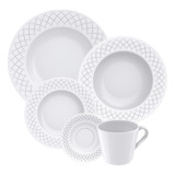 Aparelho De Jantar Ingrid Em Porcelana 20 Peças Cor Branco T