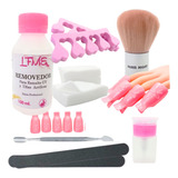 Kit Manicuria Removedor Esmalte Semi Dosificador Repujador