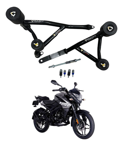 Slider Jaula Crash Bar Moto Pulsar Ns160 Negro Deslizador 