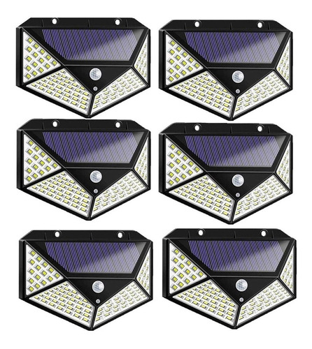 Pack 6 Focos Solares Exterior Luz Solar Panel Foco Solar 100