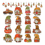 32pcs Fall Wood Gnome Ornaments For Fall Thanksgiving T...