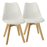 Sillas Eames Tulip X 2 Comedor Almohadón Patas Madera Ct